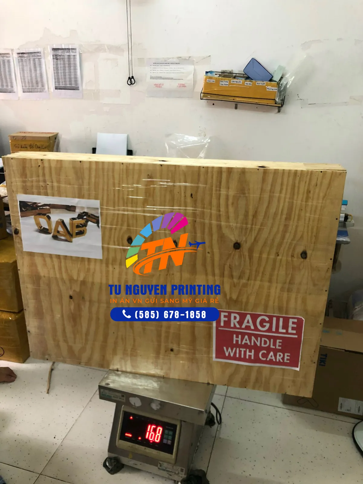 Thùng gỗ bảo vệ bộ chữ inox